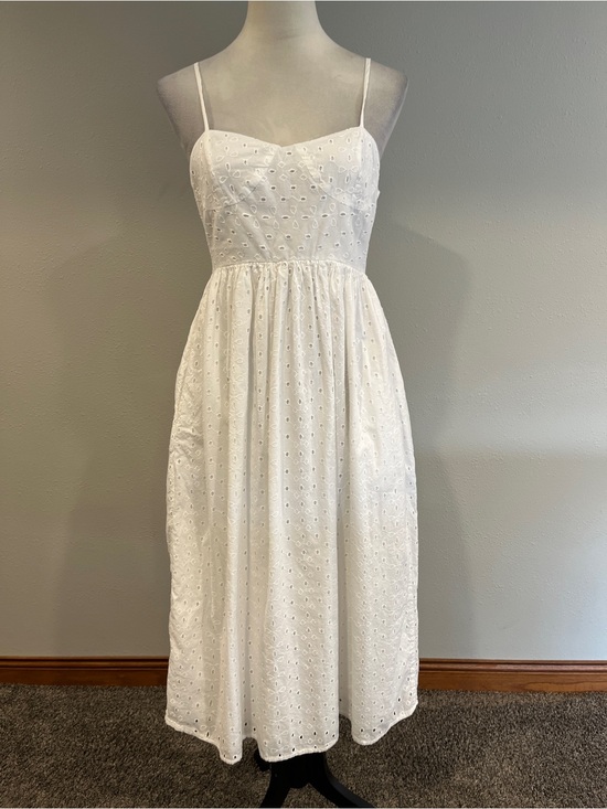 a new day Dresses & Skirts - A new day White Eyelet Spaghetti-Strap Midi Dress size small